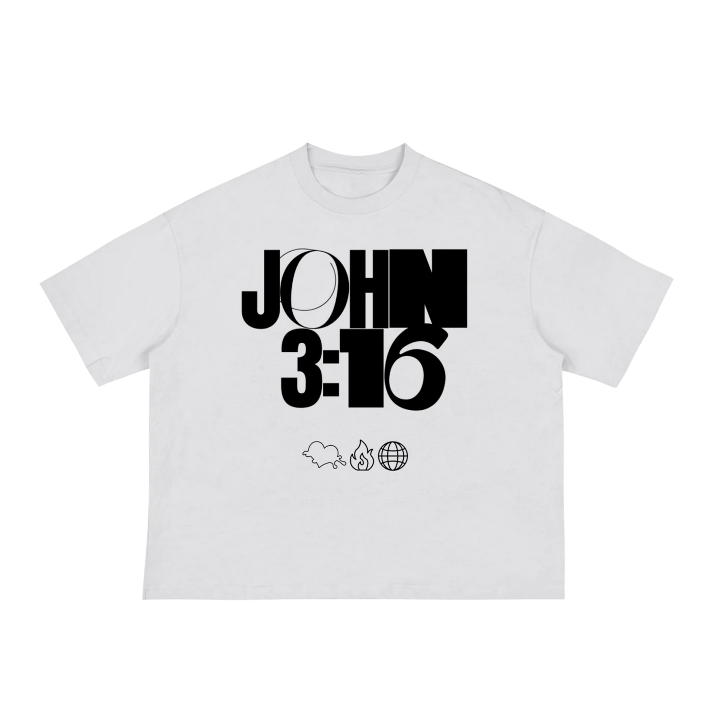 JOHN 316 Tee — White/Black