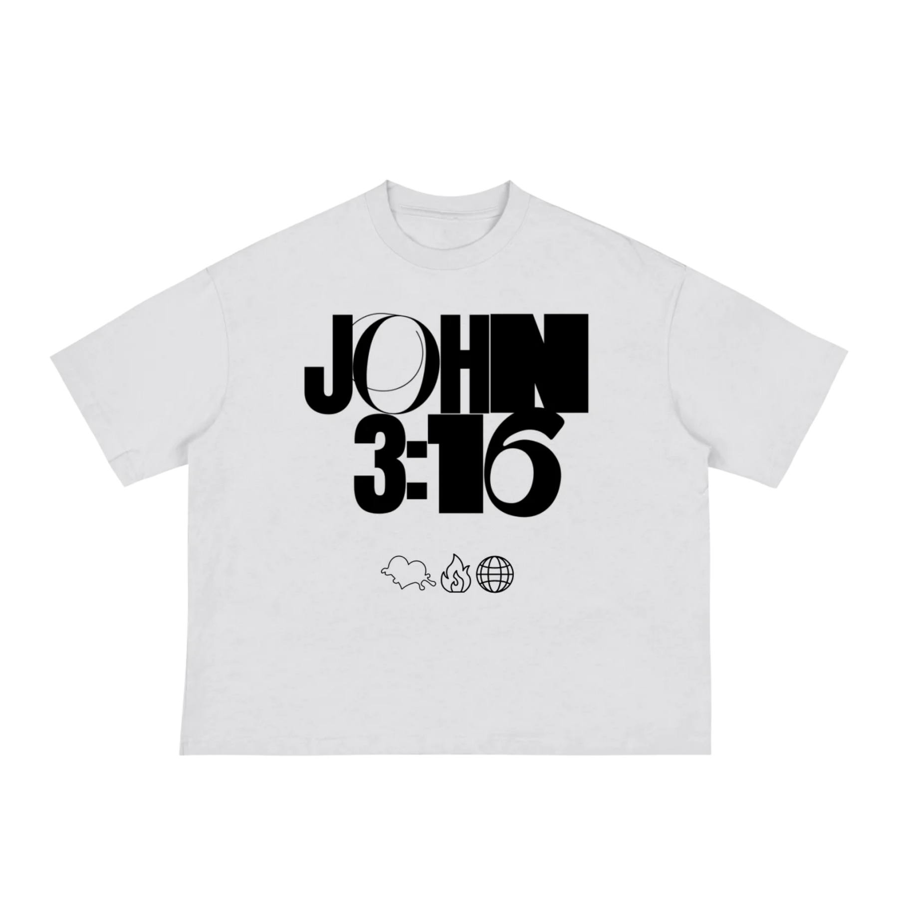 JOHN 316 Tee — White/Black