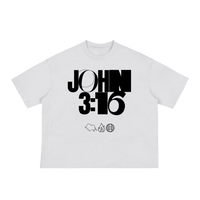 JOHN 316 Tee — White/Black