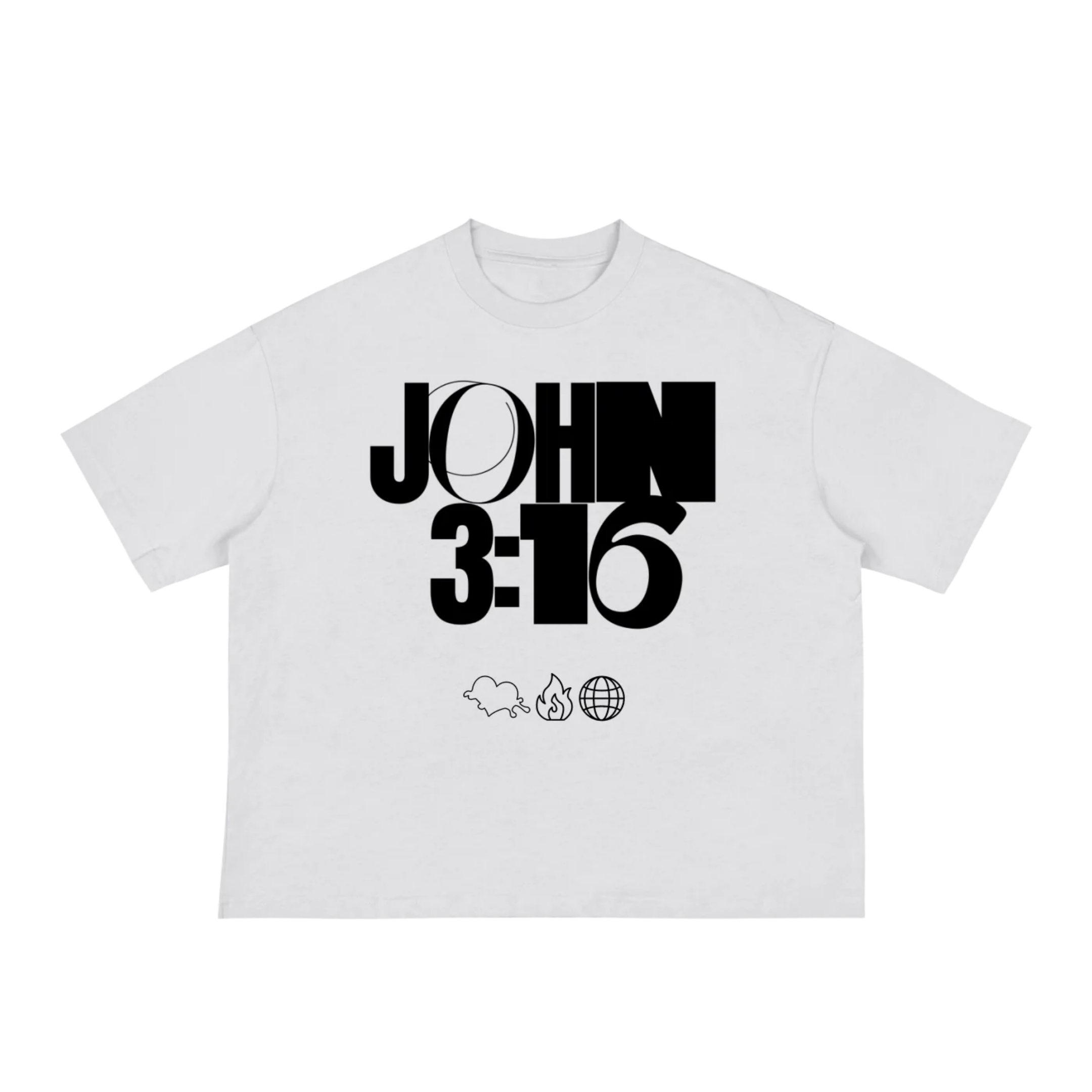 JOHN 316 Tee — White/Black