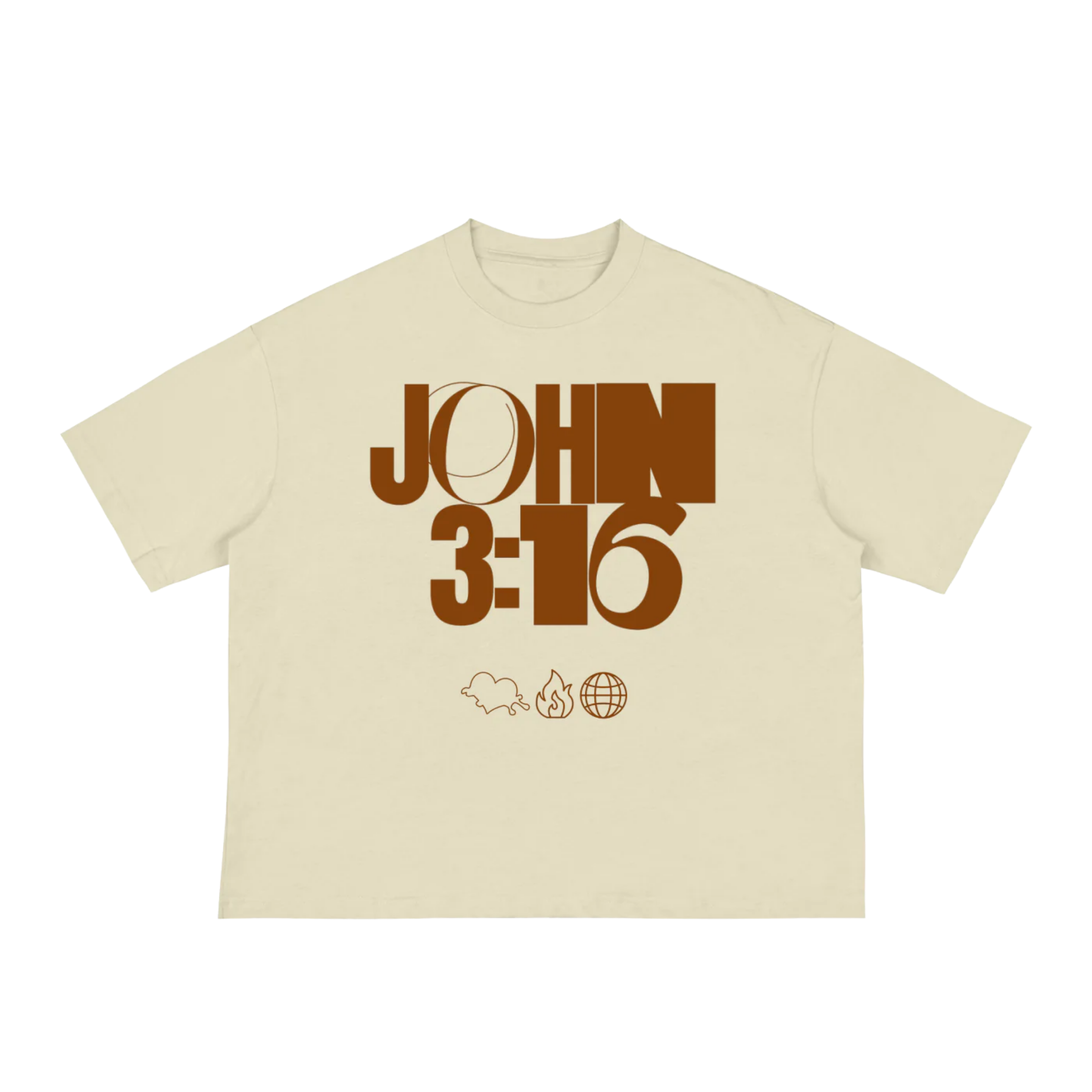 JOHN 316 Tee — Cream/Brown