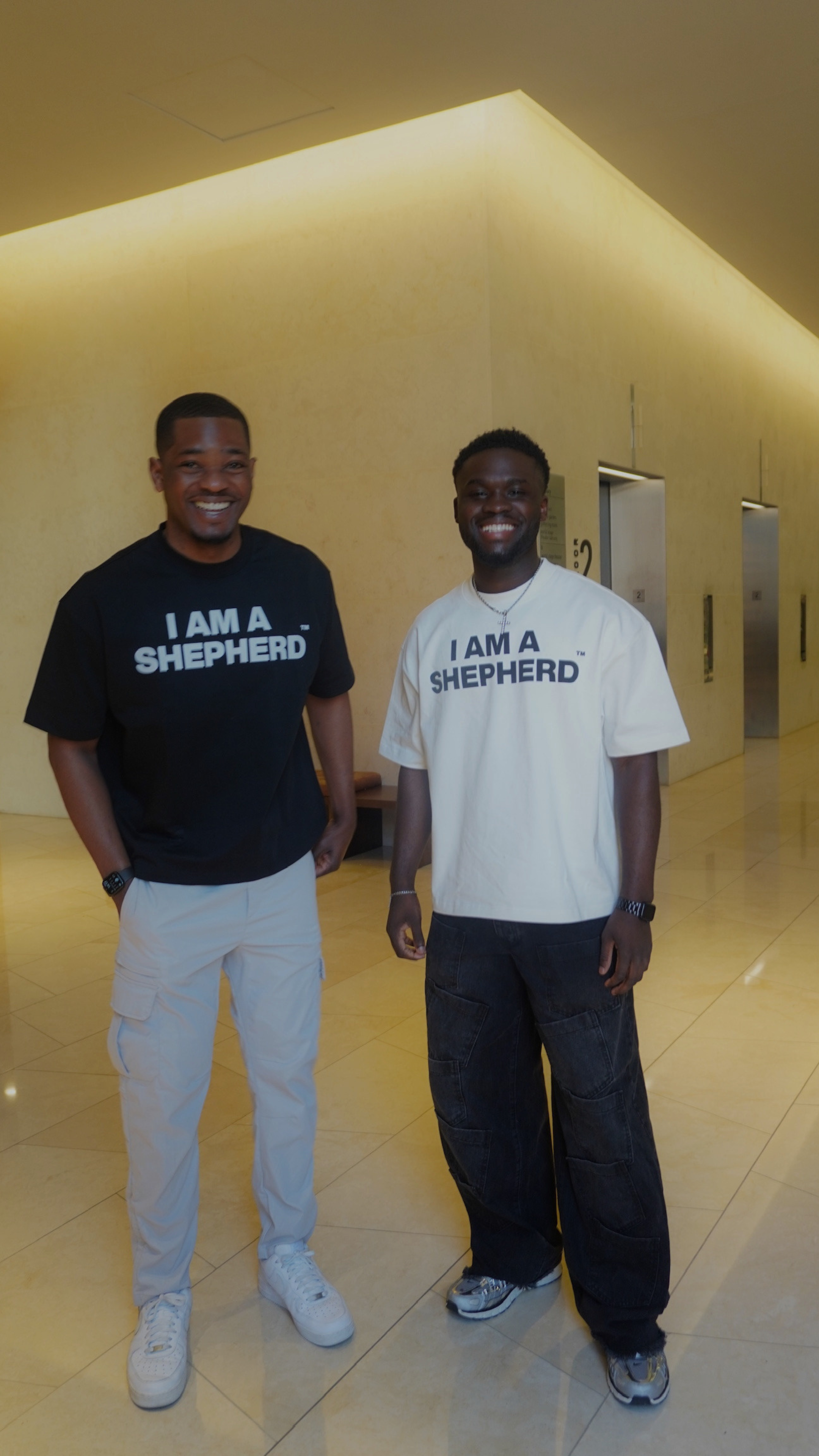 "I AM A SHEPHERD" Tee - White/Black (Boxy Oversized T-Shirt)