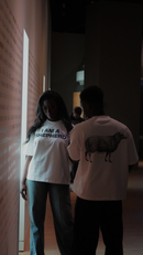 "I AM A SHEPHERD" Tee - White/Black (Boxy Oversized T-Shirt)