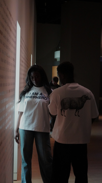 "I AM A SHEPHERD" Tee - White/Black (Boxy Oversized T-Shirt)