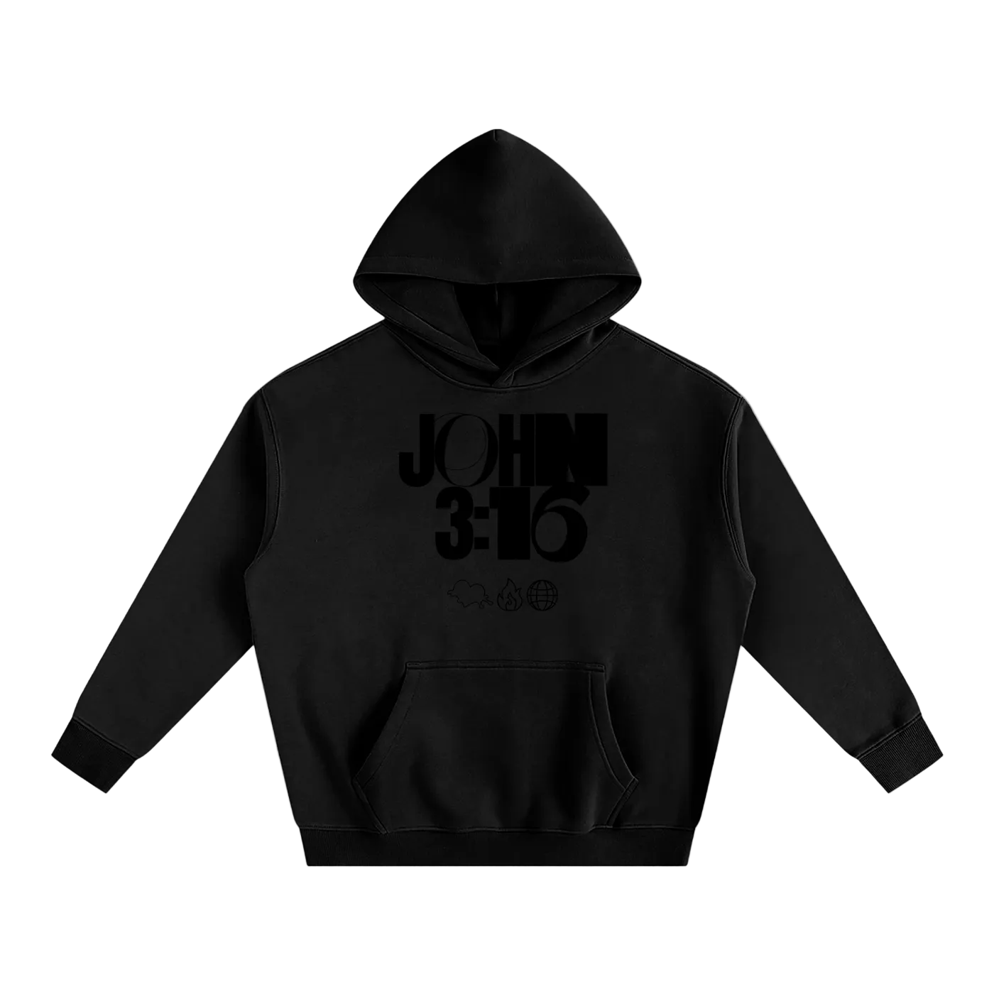 JOHN 316 Hoodie — Black Letters