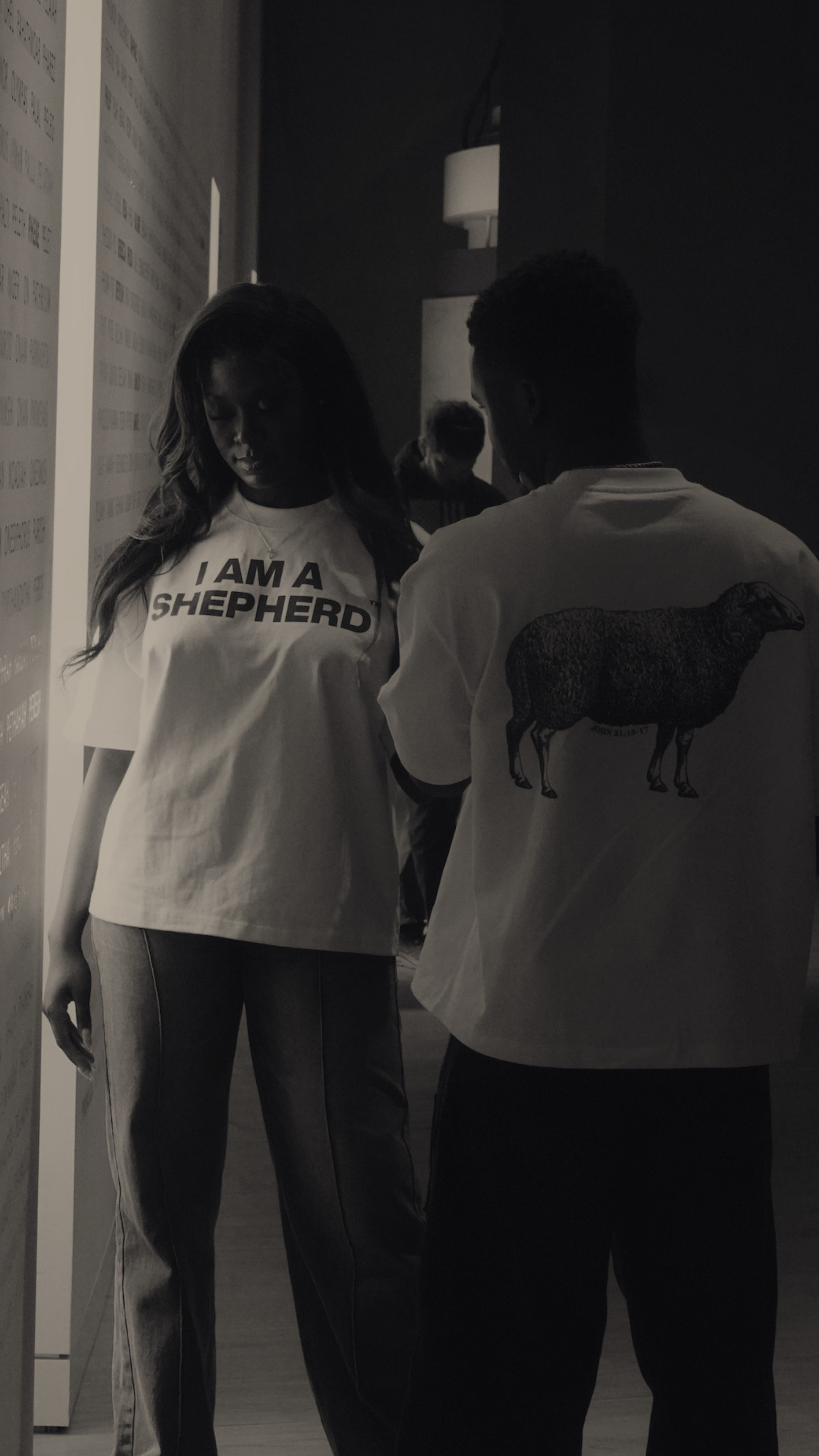 "I AM A SHEPHERD" Tee - White/Black (Boxy Oversized T-Shirt)