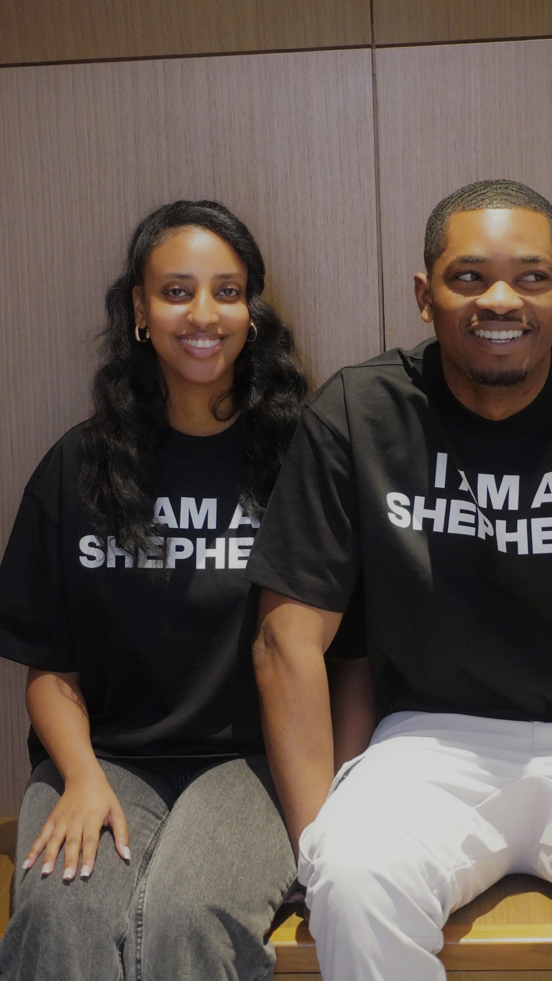 "I AM A SHEPHERD" Tee - Black/White (Boxy Oversized T-Shirt)