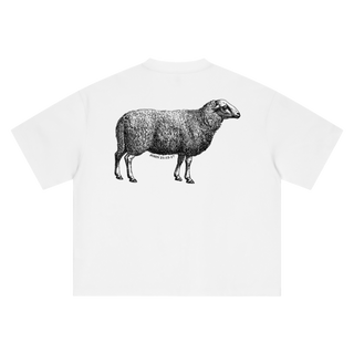 "I AM A SHEPHERD™" Tee — White/Black (Boxy Oversized T-Shirt)