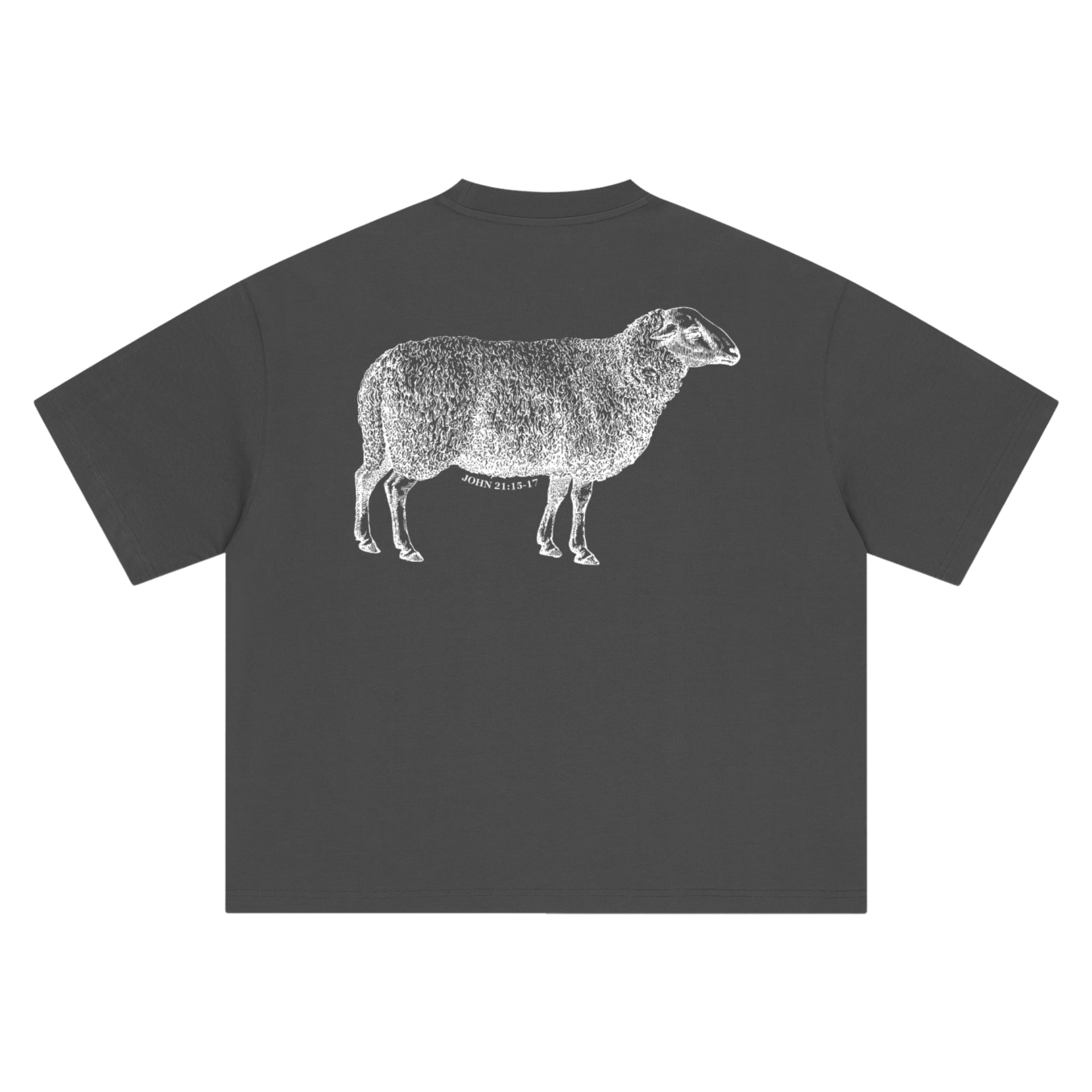 "I AM A SHEPHERD" Tee - Gray/White (Boxy Oversized T-Shirt)