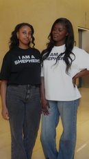 "I AM A SHEPHERD" Tee - White/Black (Boxy Oversized T-Shirt)