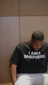 "I AM A SHEPHERD" Tee - Black/White (Boxy Oversized T-Shirt)