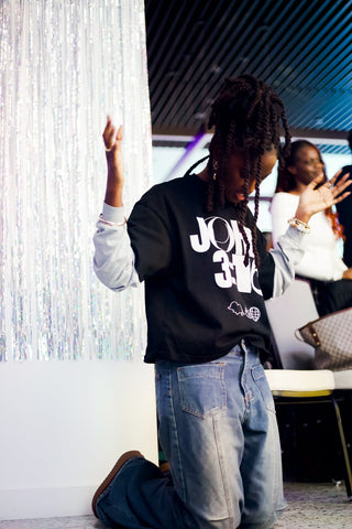 JOHN 316 Tee — Black/White