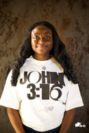 JOHN 316 Tee — White/Black