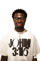 JOHN 316 Tee — White/Black