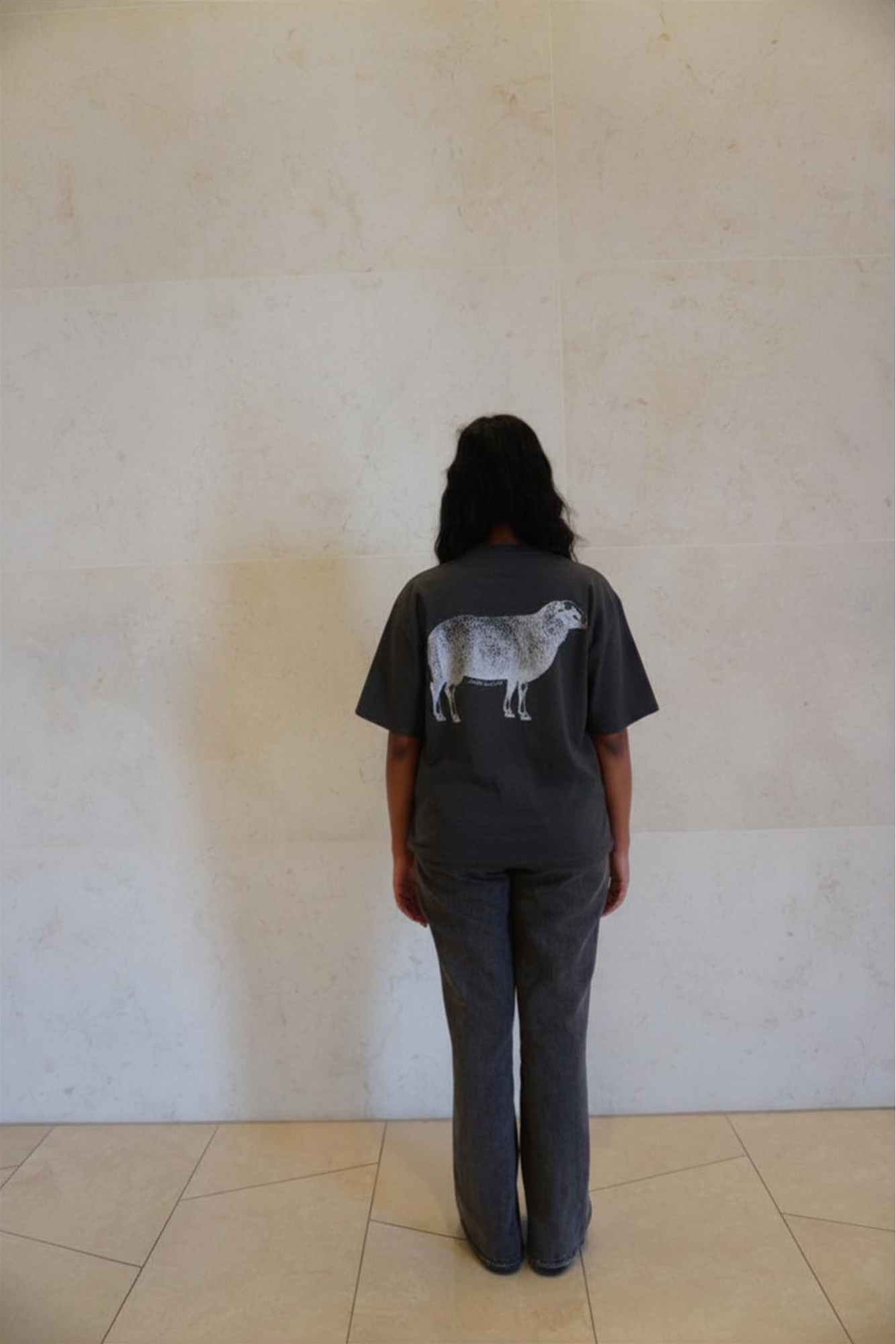 "I AM A SHEPHERD" Tee - Gray/White (Boxy Oversized T-Shirt)