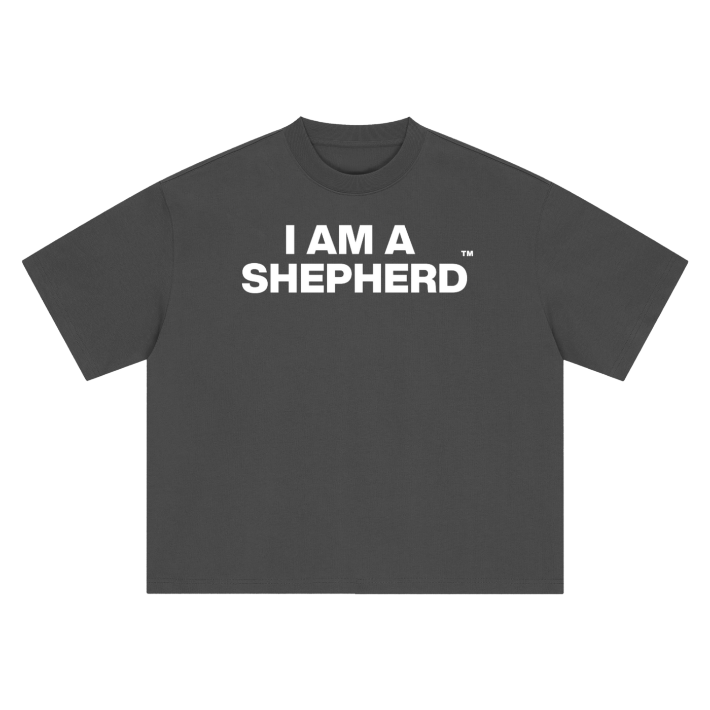 "I AM A SHEPHERD™" Tee — Gray/White (Boxy Oversized T-Shirt)