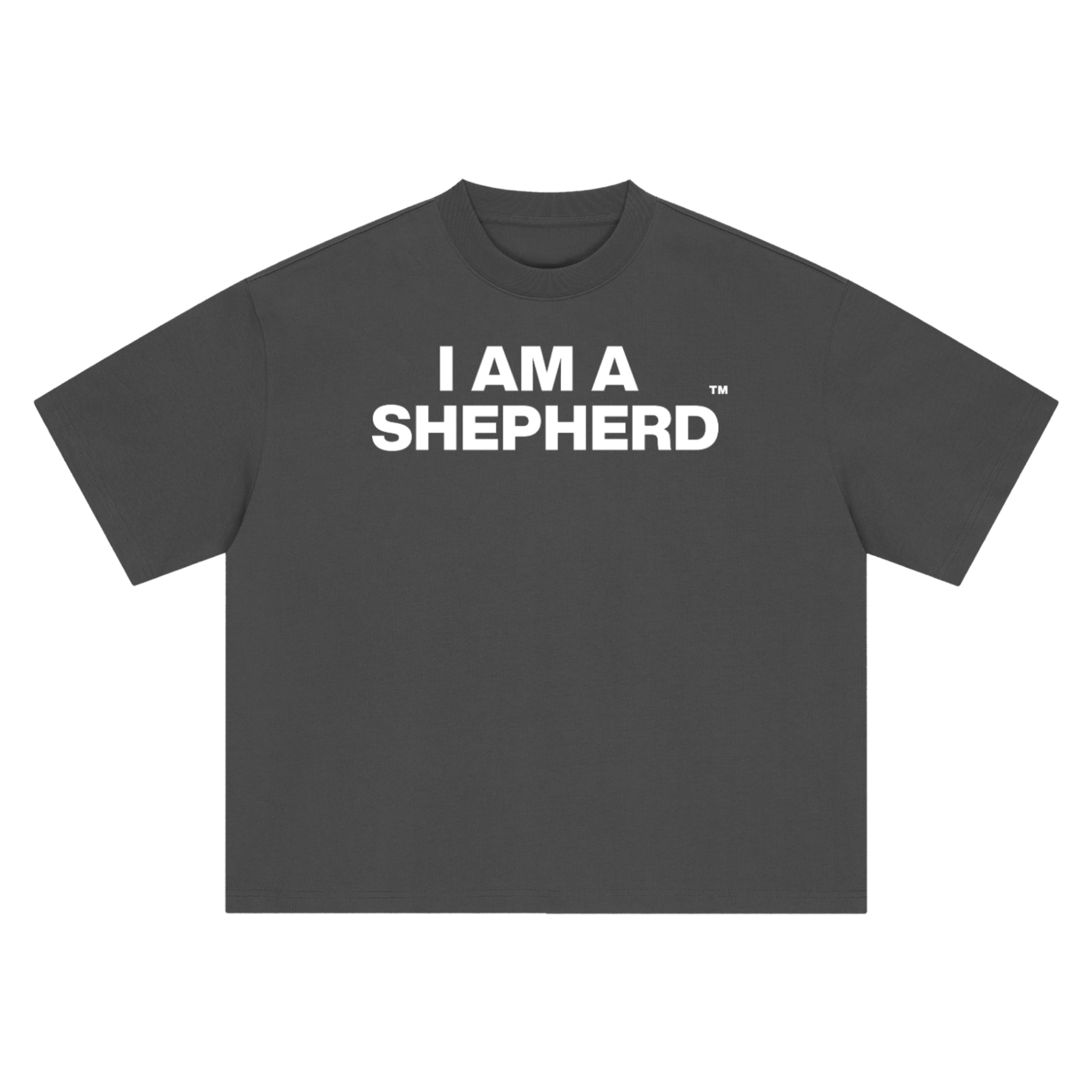 "I AM A SHEPHERD™" Tee — Gray/White (Boxy Oversized T-Shirt)