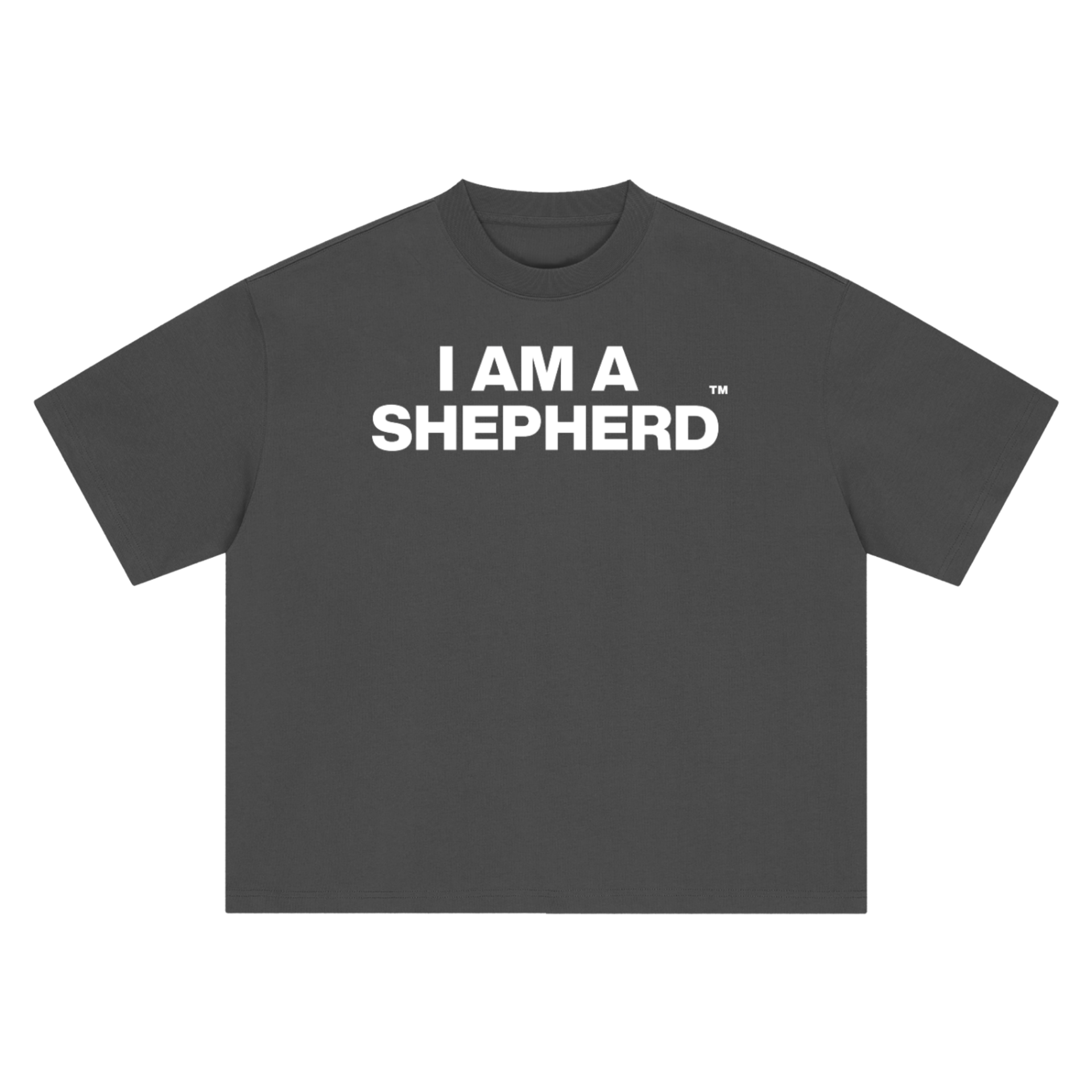 "I AM A SHEPHERD" Tee - Gray/White (Boxy Oversized T-Shirt)