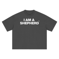 "I AM A SHEPHERD" Tee - Gray/White (Boxy Oversized T-Shirt)