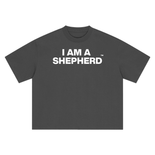 "I AM A SHEPHERD™" Tee — Gray/White (Boxy Oversized T-Shirt)